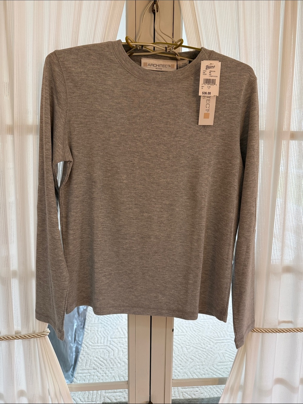 Architect Heather Gray Crewneck Long Sleeve Top